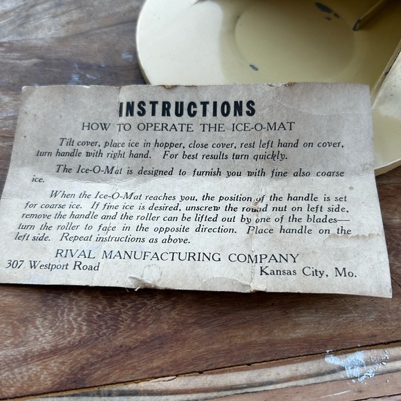 Vintage 1930s enamel & chrome ice-o- mat ice crusher Rival Mfg. Co. Kansas City - Picture 7 of 14